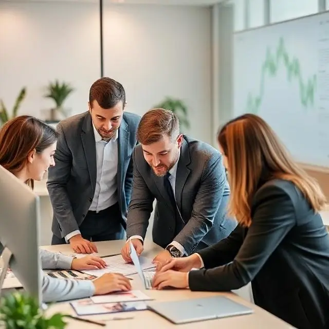 A single, focused financial expert analyzing data in a modern office