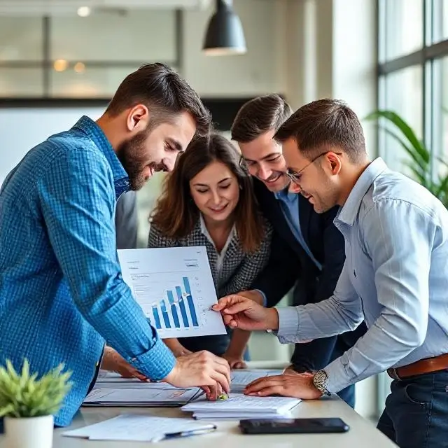 Image of a team creating a financial strategy