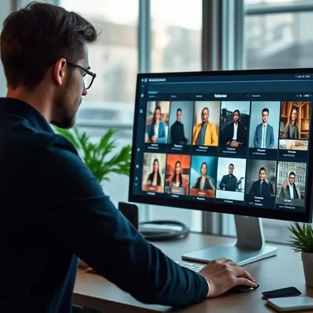 Image of a professional managing a portfolio on screen